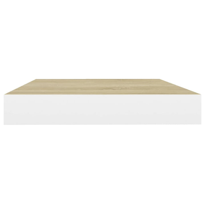 Schweberegale 2 Stk. Eichen-Optik Und Weiß 50X23X3,8 Cm Mdf Eichefarben Und Weiß