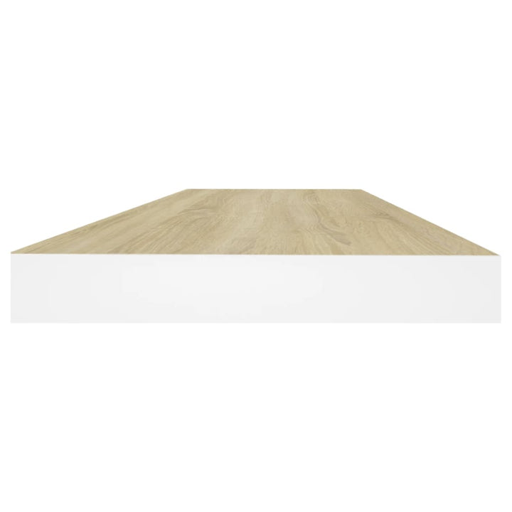 Schweberegal Eichen-Optik Und Weiß 60X23,5X3,8 Cm Mdf Eichefarben Und Weiß