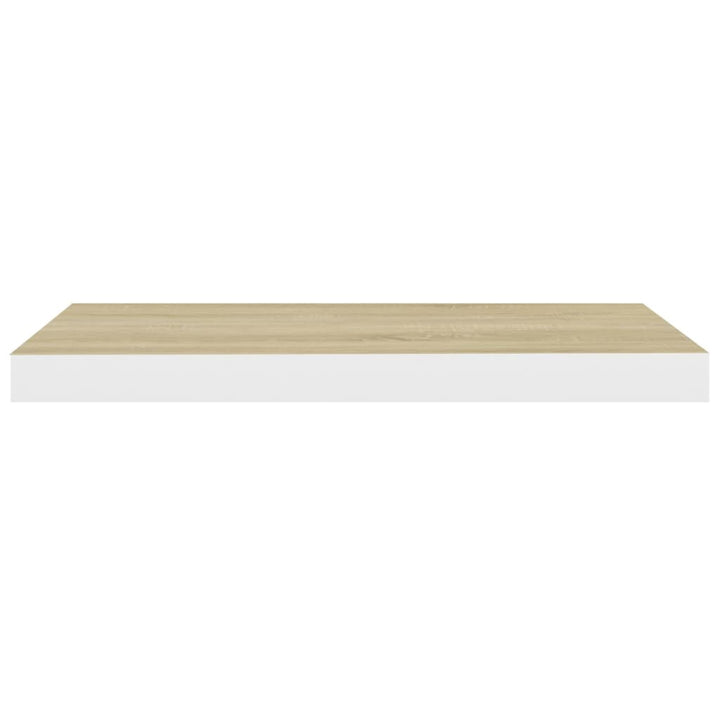 Schweberegale 4 Stk. Eichen-Optik Und Weiß 60X23,5X3,8 Cm Mdf Eichefarben Und Weiß