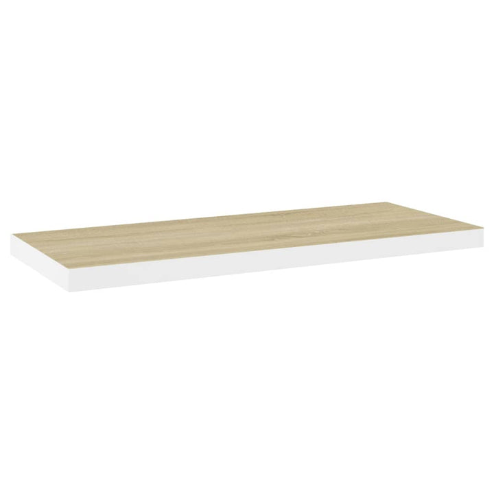 Schweberegal Eichen-Optik Und Weiß 80X23,5X3,8 Cm Mdf Eichefarben Und Weiß