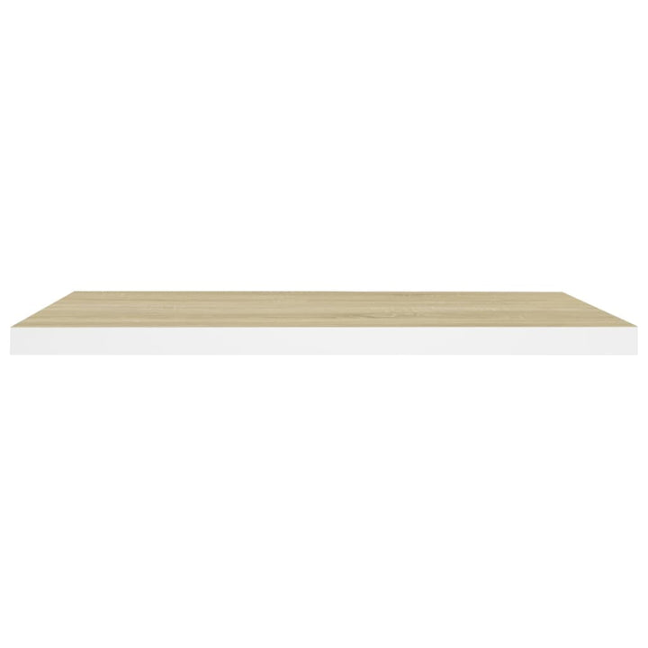 Schweberegal Eichen-Optik Und Weiß 80X23,5X3,8 Cm Mdf Eichefarben Und Weiß