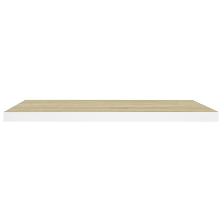 Schweberegale 4 Stk. Eichen-Optik Und Weiß 80X23,5X3,8 Cm Mdf Eichefarben Und Weiß