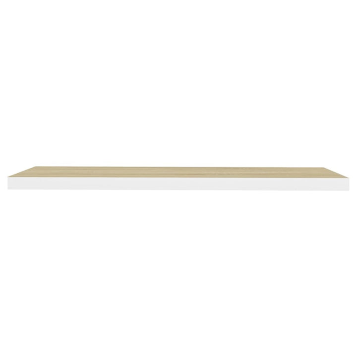 Schweberegale 2 Stk. Eiche Und Weiß 90X23,5X3,8 Cm Mdf Eichefarben Und Weiß