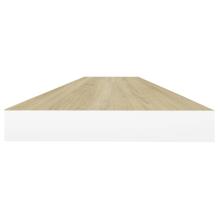 Schweberegale 4 Stk. Eiche Und Weiß 90X23,5X3,8 Cm Mdf Eichefarben Und Weiß