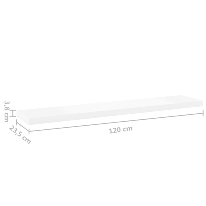 Schweberegal Eichen-Optik Und Weiß 120X23,5X3,8 Cm Mdf Eichefarben Und Weiß