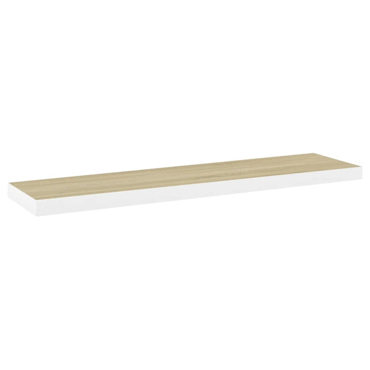 Schweberegale 4 Stk. Eichen-Optik Und Weiß 120X23,5X3,8 Cm Mdf Eichefarben Und Weiß