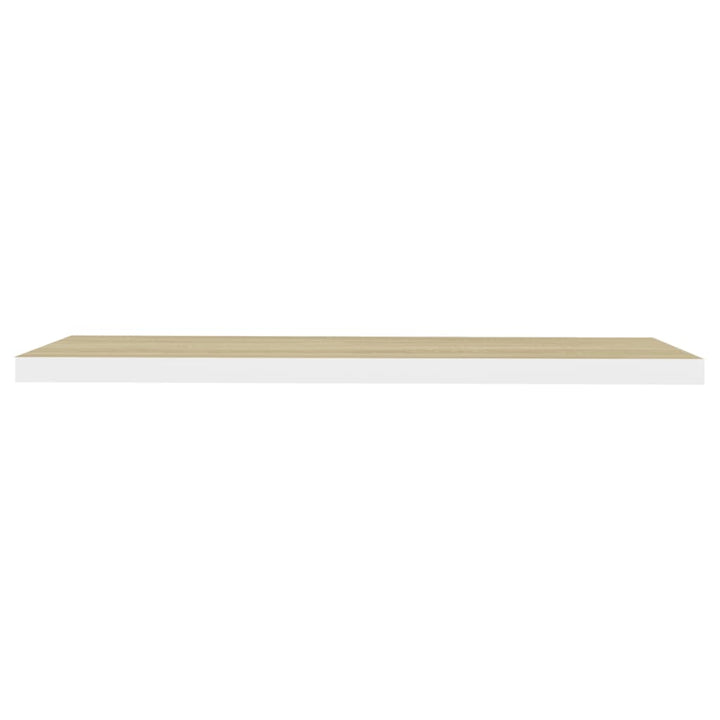 Schweberegale 4 Stk. Eichen-Optik Und Weiß 120X23,5X3,8 Cm Mdf Eichefarben Und Weiß