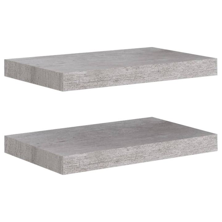 Schweberegale 2 Stk. 40X23X3,8 Cm Mdf Betongrau