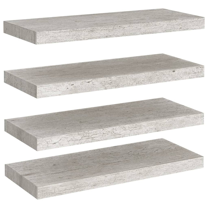 Schweberegale 4 Stk. 60X23,5X3,8 Cm Mdf Betongrau