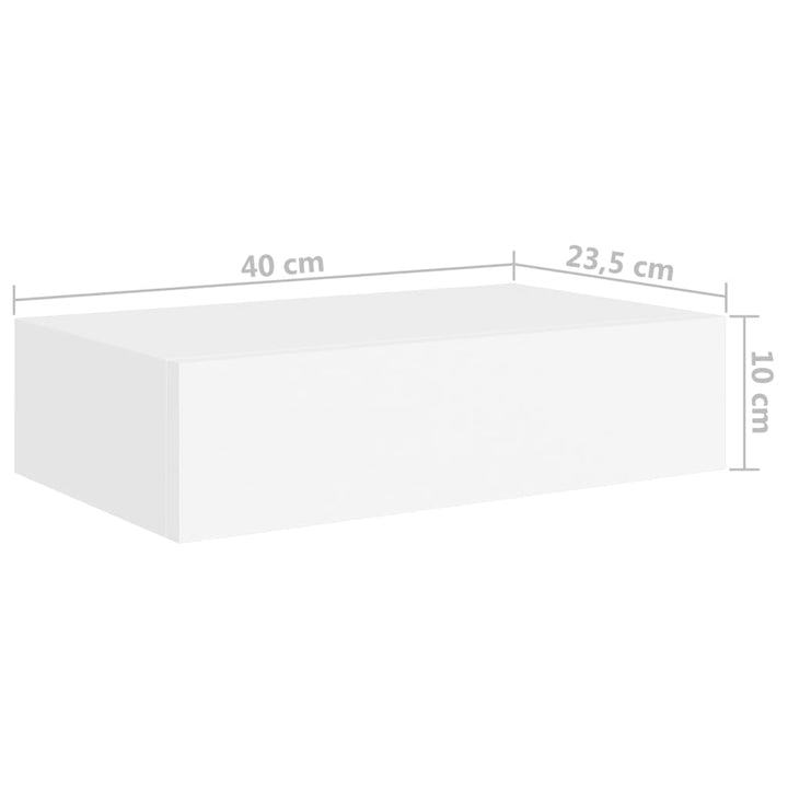 Wandregale Mit Schubladen 2 Stk. 40X23,5X10 Cm Mdf Weiß