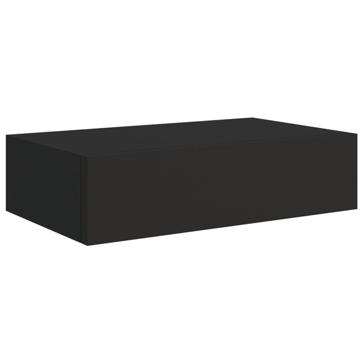 Wandregal Mit Schublade 40X23,5X10 Cm Mdf Schwarz