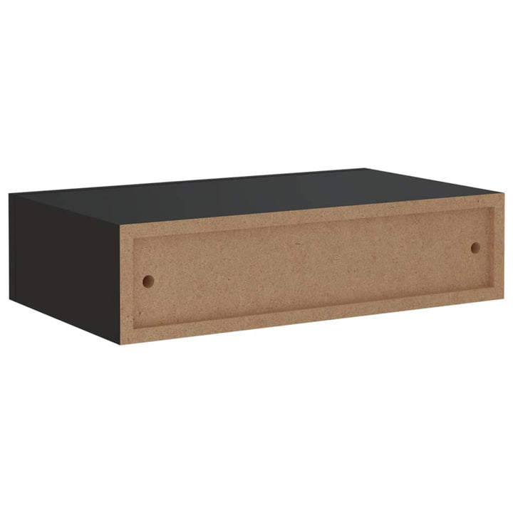 Wandregale Mit Schubladen 2 Stk. 40X23,5X10 Cm Mdf Schwarz