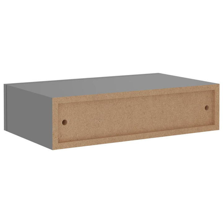 Wandregal Mit Schublade 40X23,5X10 Cm Mdf Grau