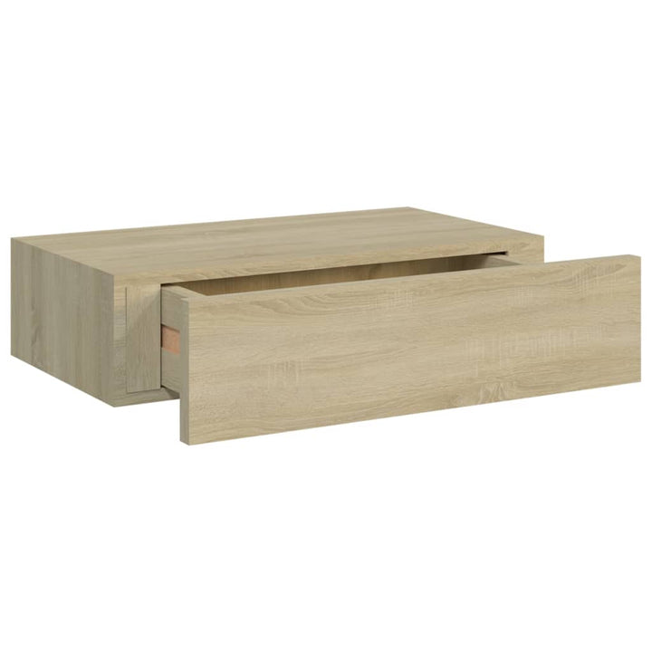 Wandregale Mit Schubladen 2 Stk. N-Optik 40X23,5X10 Cm Mdf Eiche