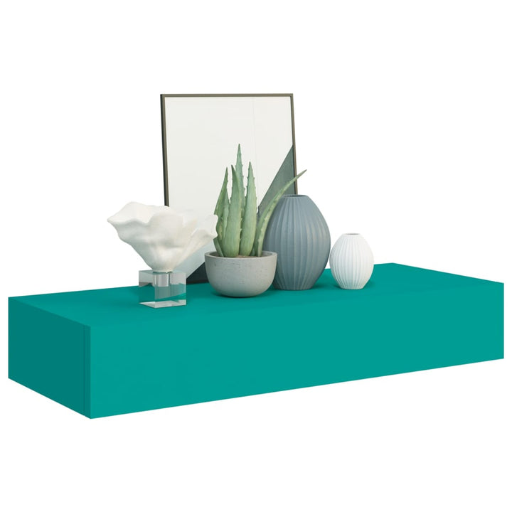 Wand-Schubladenregal 60X23,5X10 Cm Mdf Blau