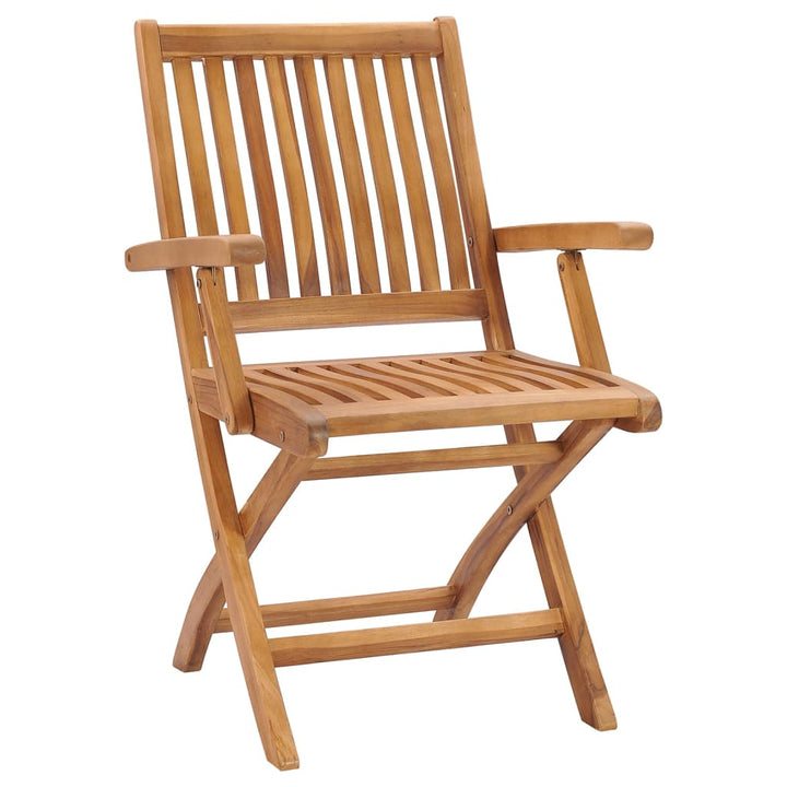 Klappbare Gartenstühle Mit Kissen 4 Stk. Massivholz Teak Beige