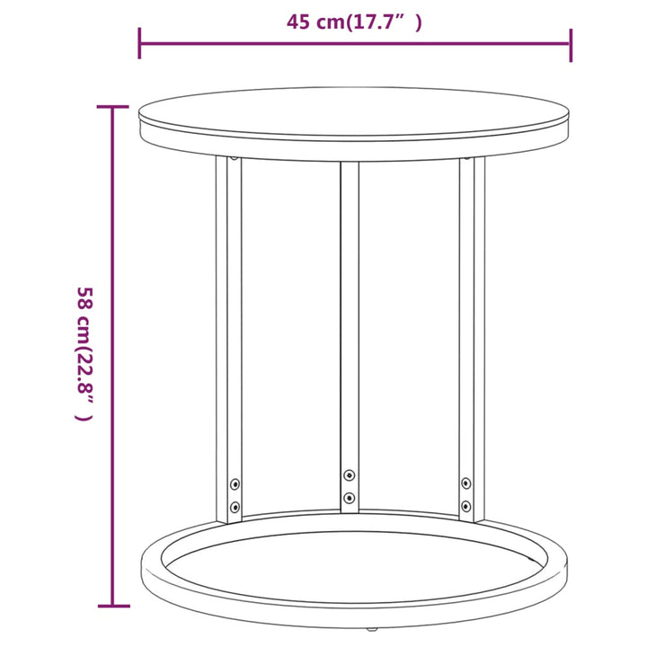 Beistelltisch 45 Cm Hartglas