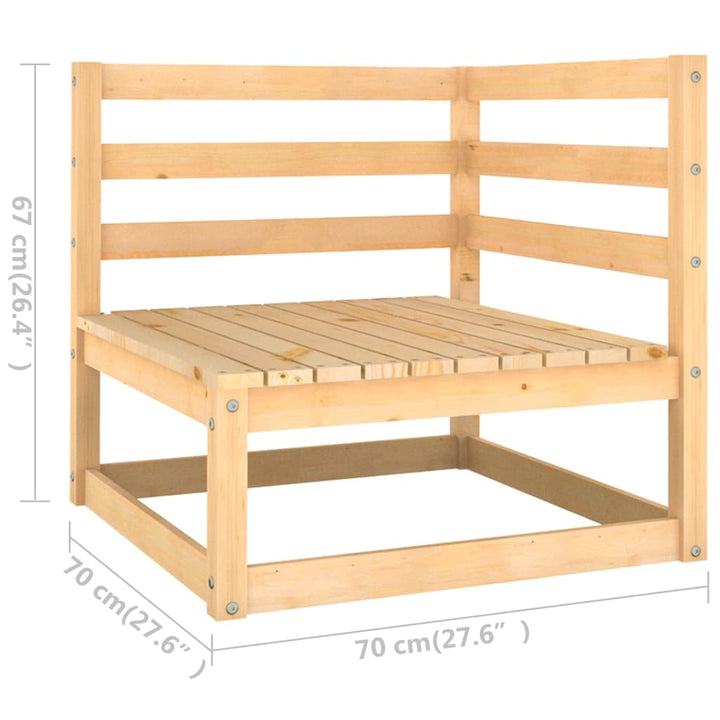 Outdoor-Sofa 3-Sitzer Massivholz Kiefer