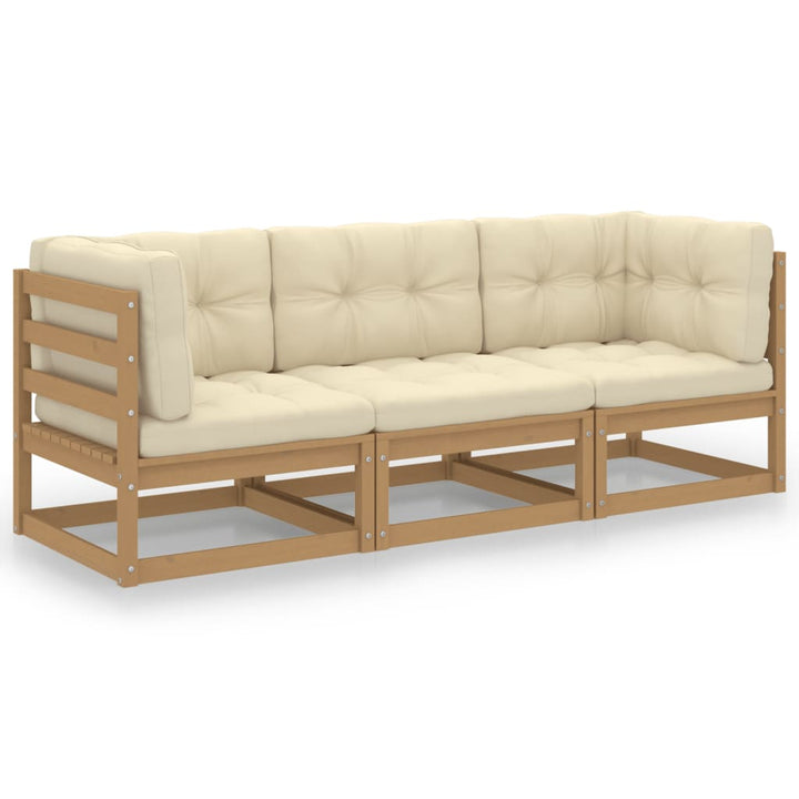 Outdoor-Sofa 3-Sitzer Massivholz Kiefer