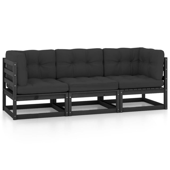 Outdoor-Sofa 3-Sitzer Massivholz Kiefer