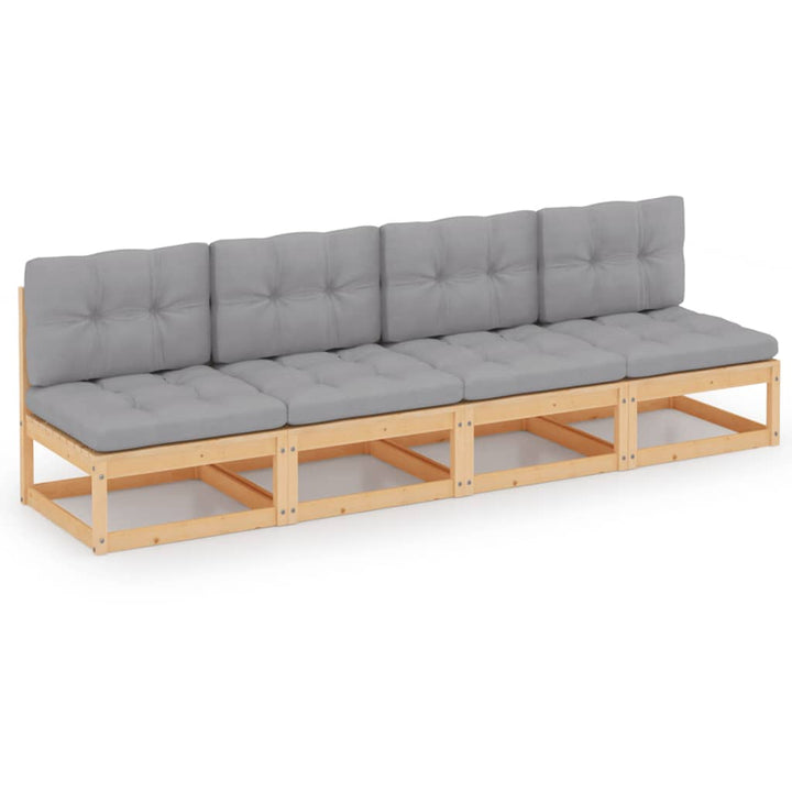 Outdoor-Sofa 4-Sitzer Massivholz Kiefer