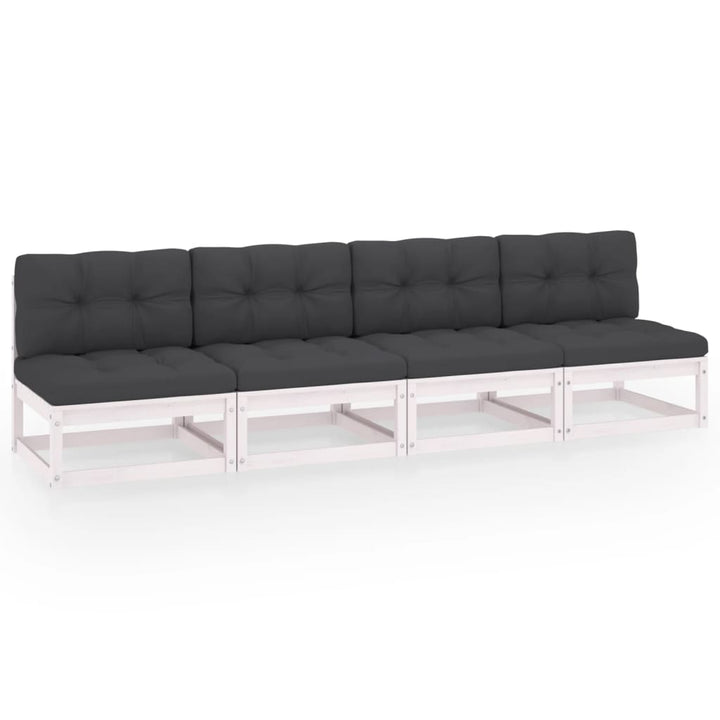 Outdoor-Sofa 4-Sitzer Massivholz Kiefer