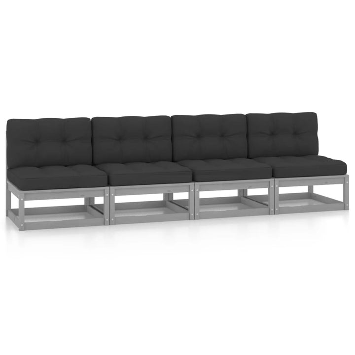 Outdoor-Sofa 4-Sitzer Massivholz Kiefer