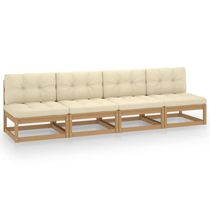 Outdoor-Sofa 4-Sitzer Massivholz Kiefer