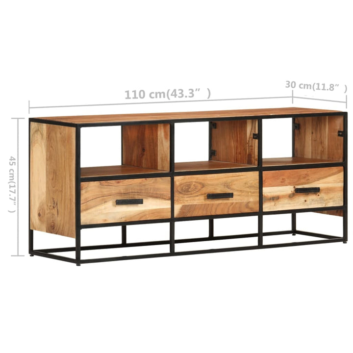 Tv-Schrank 110X30X45 Cm Massivholz Akazie