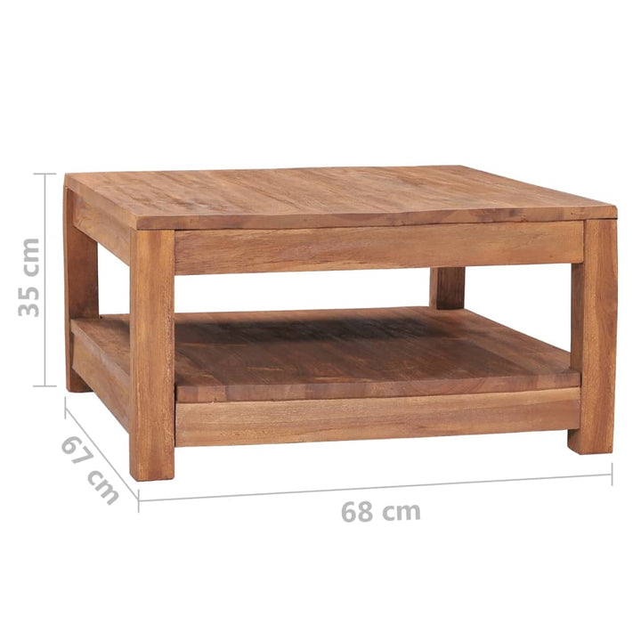 Couchtisch 68X67X35 Cm Massivholz Teak Weiß