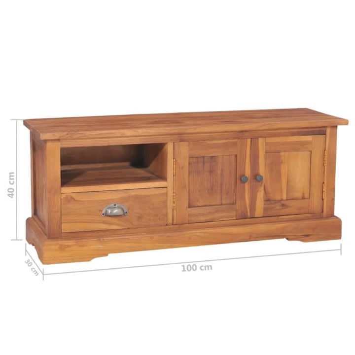 Tv-Schrank 100X30X40 Cm Massivholz Teak