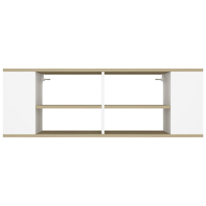 Tv-Wandschrank Weiß Sonoma-Eiche 102X35X35 Cm Holzwerkstoff