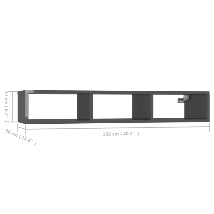 Wandregal 102X30X17 Cm Holzwerkstoff