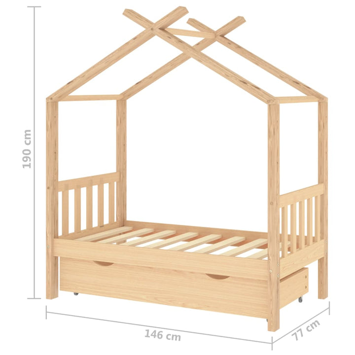 Kinderbett Mit Schublade Massivholz Kiefer