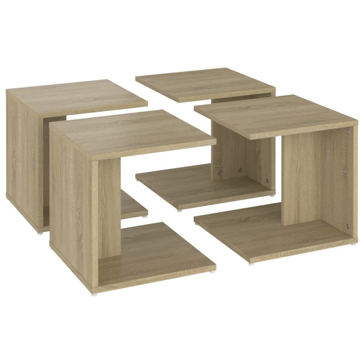 Couchtische 4 Stk. Sonoma-Eiche 33X33X33 Cm Holzwerkstoff