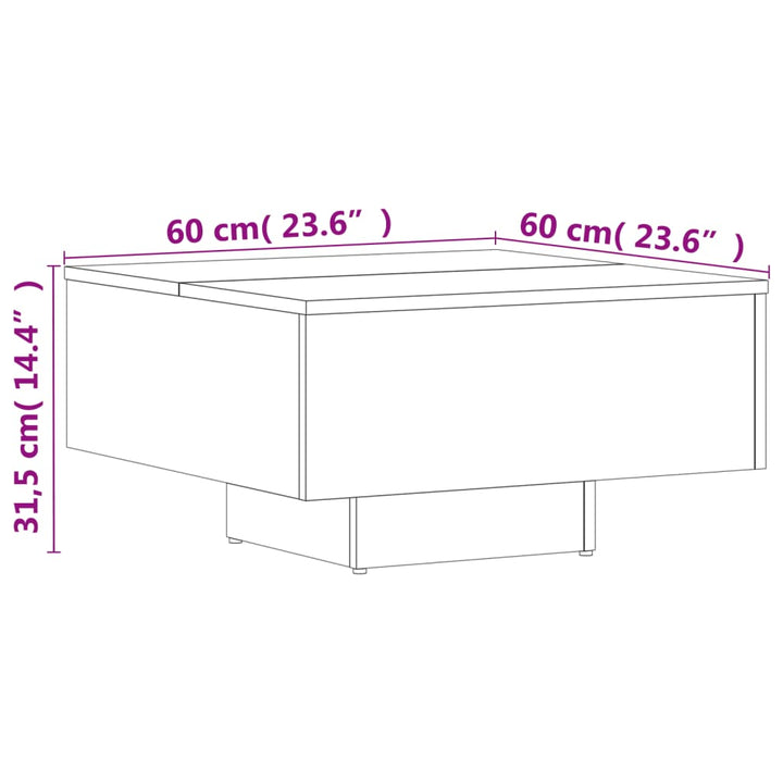 Couchtisch 60X60X31,5 Cm Holzwerkstoff