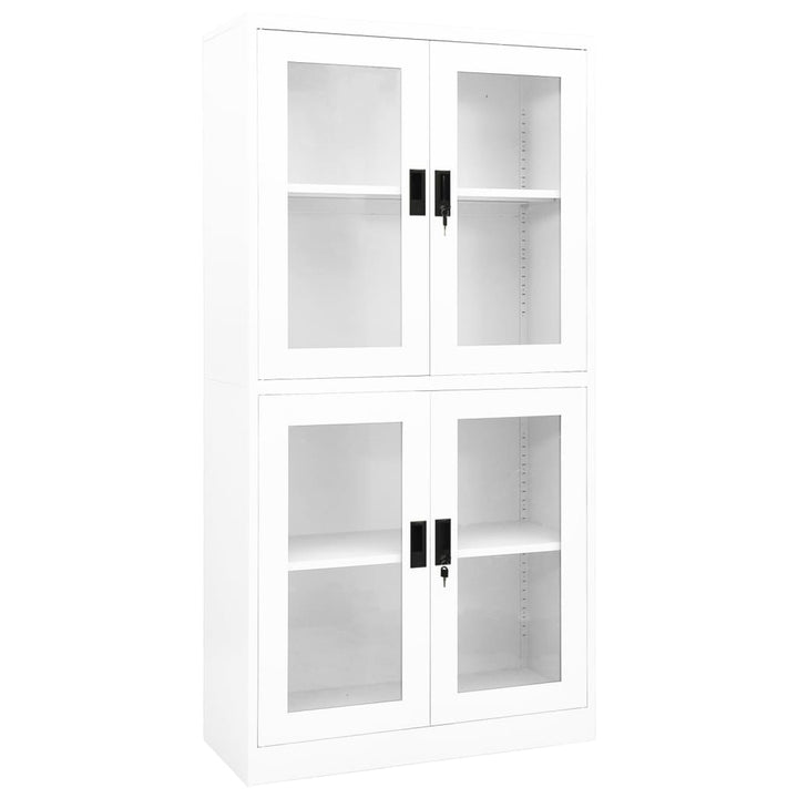 Büroschrank 90X40X180 Cm Stahl Und Gehärtetes Glas