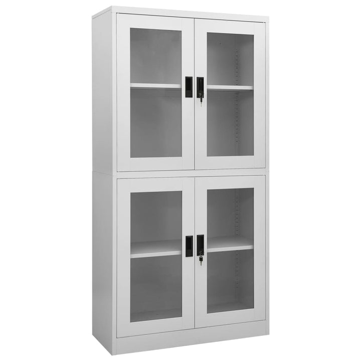 Büroschrank 90X40X180 Cm Stahl Und Gehärtetes Glas