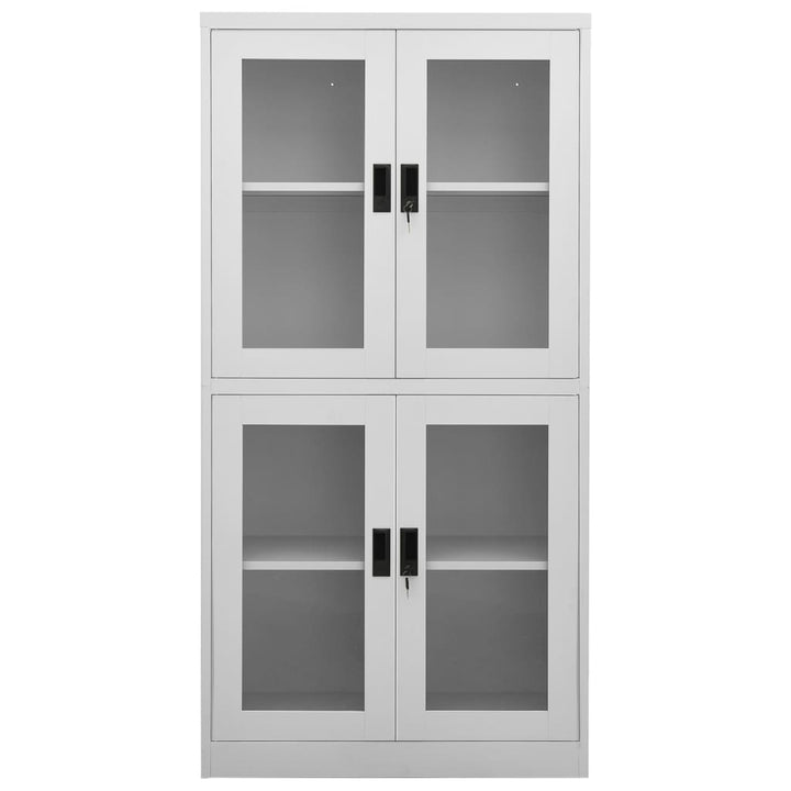 Büroschrank 90X40X180 Cm Stahl Und Gehärtetes Glas