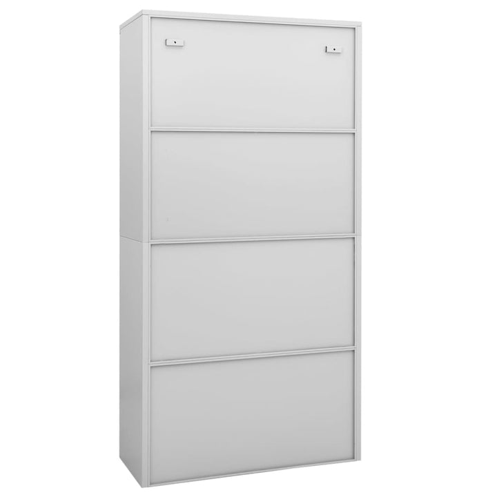 Büroschrank 90X40X180 Cm Stahl Und Gehärtetes Glas