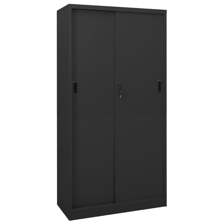 Büroschrank Mit Schiebetür 90X40X180 Cm Stahl