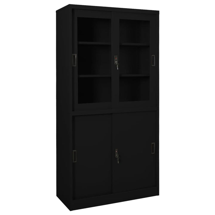 Büroschrank Mit Schiebetür 90X40X180 Cm Stahl