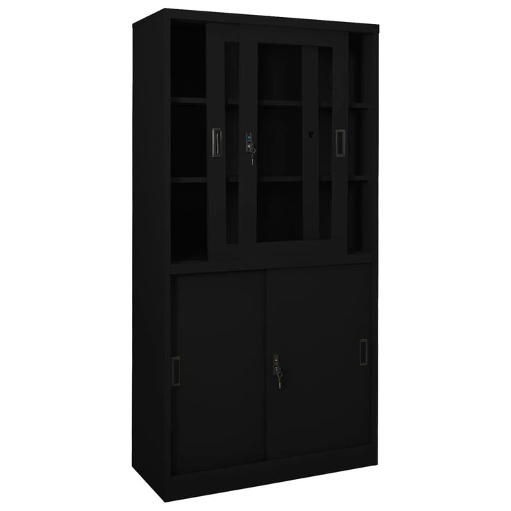 Büroschrank Mit Schiebetür 90X40X180 Cm Stahl