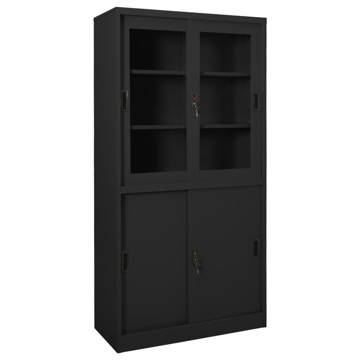 Büroschrank Mit Schiebetür 90X40X180 Cm Stahl