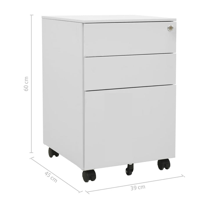 Aktenschrank Mit Rollen 39X45X60 Cm Stahl