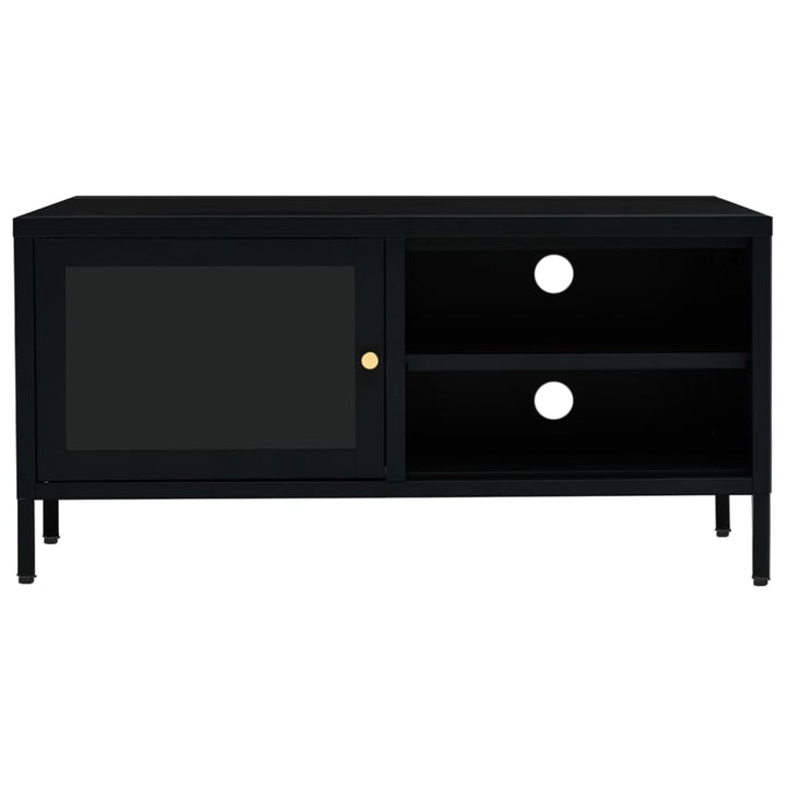 Tv-Schrank 90X30X44 Cm Stahl Und Glas