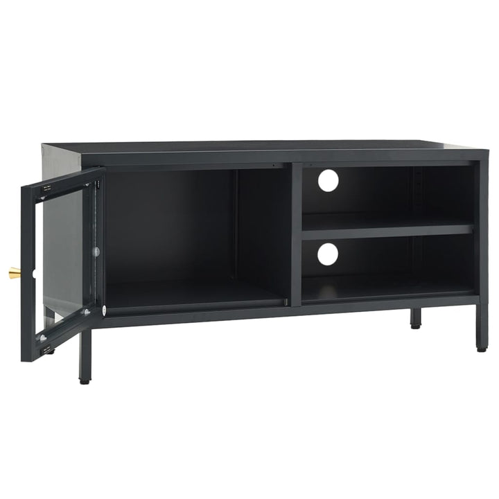 Tv-Schrank 90X30X44 Cm Stahl Und Glas