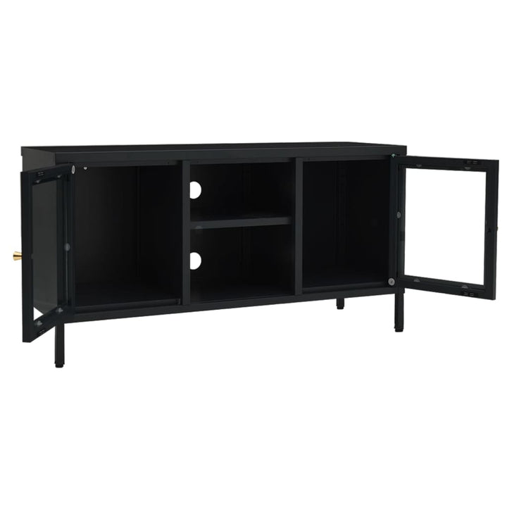 Tv-Schrank 105X35X52 Cm Stahl Und Glas