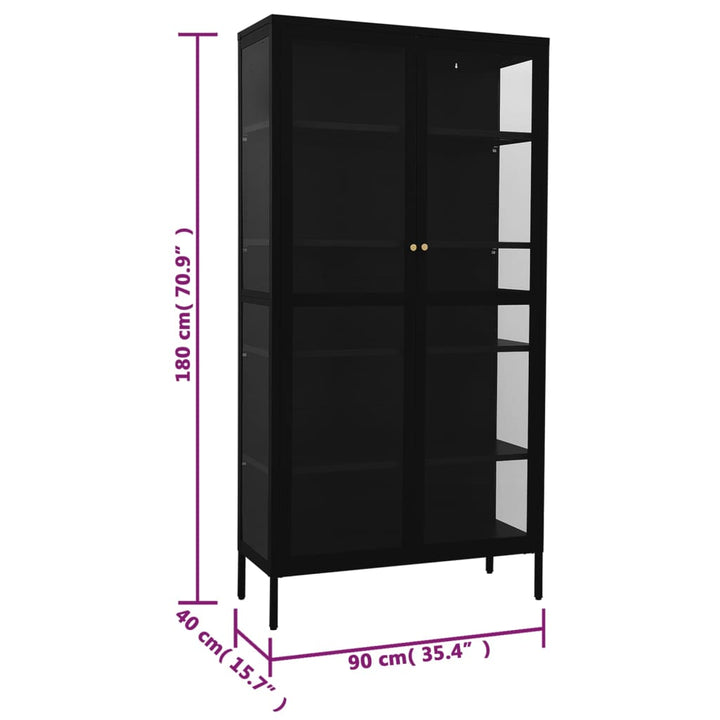 Vitrine 90X40X180 Cm Stahl Und Gehärtetes Glas