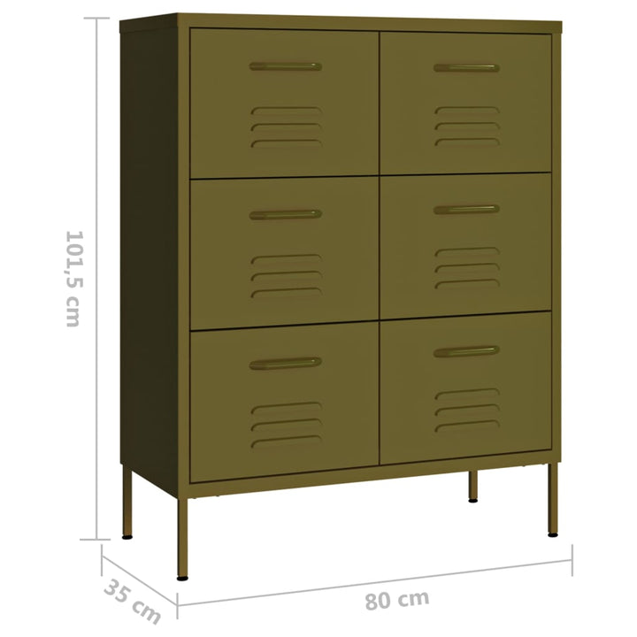 Schubladenschrank 80X35X101,5 Cm Stahl